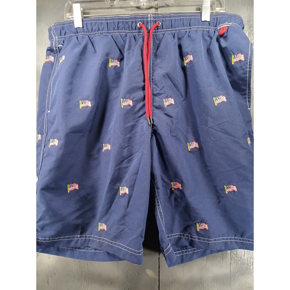 Lands' End Swim Trunks Men Medium 32-34 New! Blue